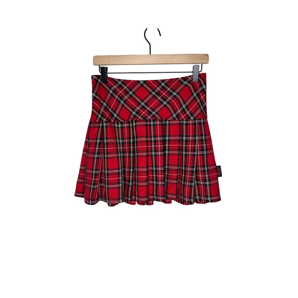 Royal Bones‎ by Daang Mini Skirt Womens S Red Plaid Pleated Mall Goth Y2K Punk